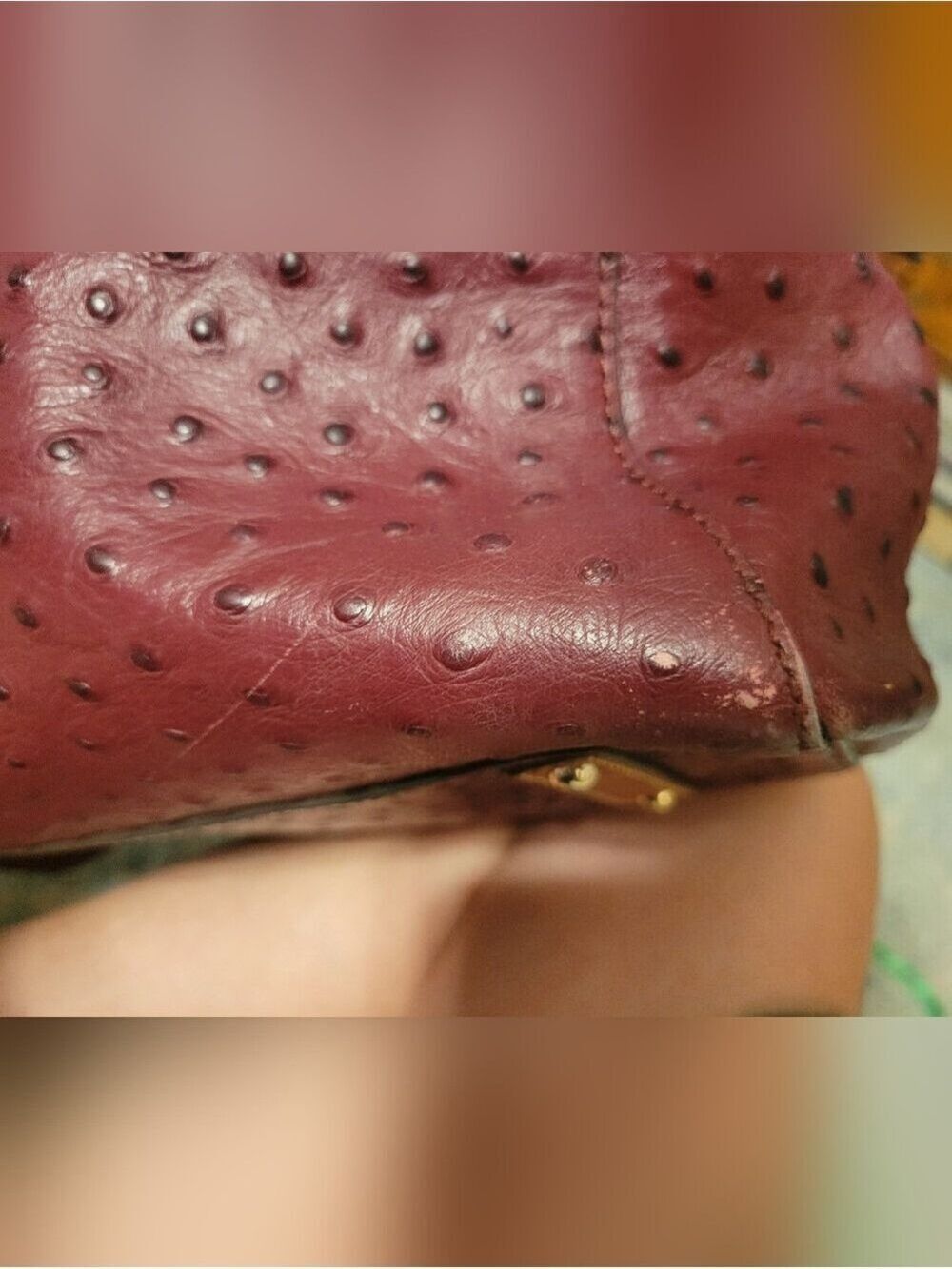 Dooney & Bourke Red Brow Ostrich Textured Leather Tote Bag Crossbody - Picture 8 of 8